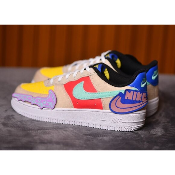 New! Size: 3 Kid |Nike Air Force 1 Low Multi-Color Velcro| DZ2807-100 RARE SIZE - Picture 14 of 16